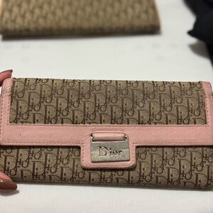 Dior Monogram Brown and pink long wallet